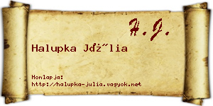 Halupka Júlia névjegykártya
