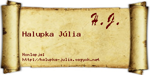 Halupka Júlia névjegykártya